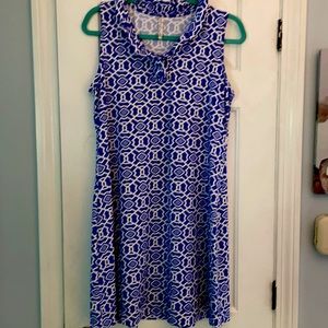 Lulu-B nylon spandex summer dress.  Ruffle neck